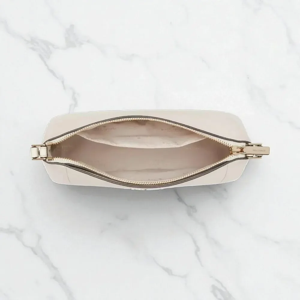 Kate Spade Leila Crossbody Purse in Parchment White Pebbled Leather KG464